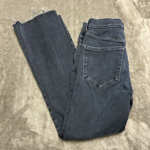 Express Jeans Womens 0/R Blue Cropped Flare High Rise 4-Way Hyper Stretch Pants - Picture 7 of 12